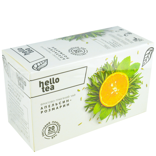 Чай фруктово-трав'яний Апельсин-розмарин Hello Tea 20шт х 3г, изображение 2