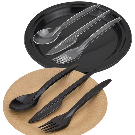 Ложка Премиум черная столовая 18см 100шт, изображение 3