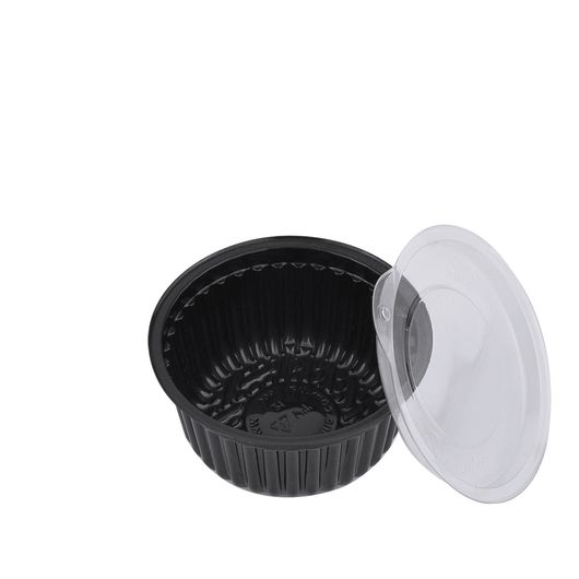 Соусниця з кришкою чорна 50мл 100шт, изображение 2