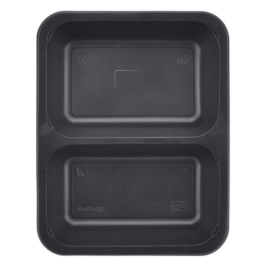 Ланч-бокс Т-2 без крышки черный 2 секции 227х178х40мм 50шт, изображение 2