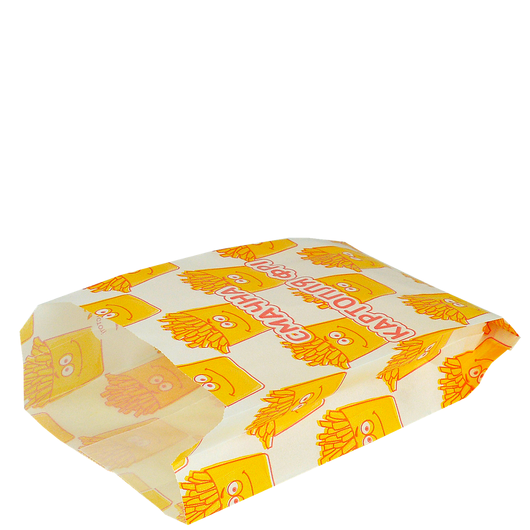 Паперовий пакет для картоплі фрі 170х100х50мм 100шт, изображение 2