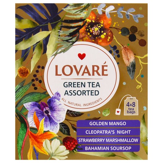 Чай зелений Асорті LOVARE 32шт х 2,0г, изображение 3