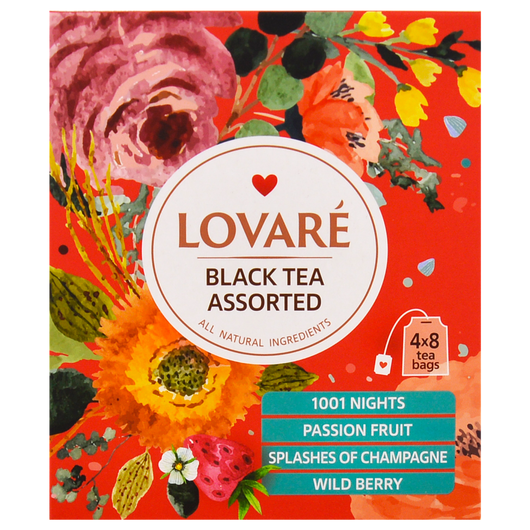 Чай черный Ассорти LOVARE 32шт х 2,0г, изображение 3