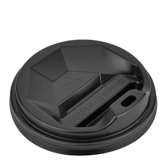 Крышка для бумажных стаканов R-91 черная 50шт, Материал: Пластик, Диаметр крышки, мм: 91, Цвет крышки: Черный, Инд. упаковка: Нет, изображение 2