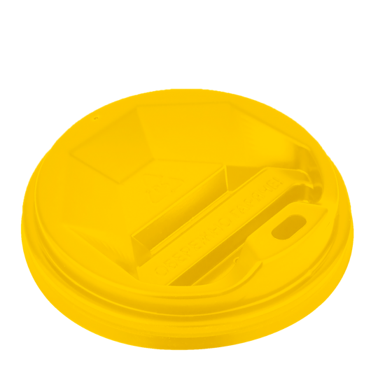 Крышка для бумажных стаканов R-69 желтая 50шт, Диаметр крышки, мм: 69, Цвет крышки: Желтый, изображение 2