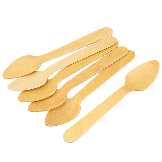 Десертна ложка дерев'яна 110мм 100шт, изображение 2