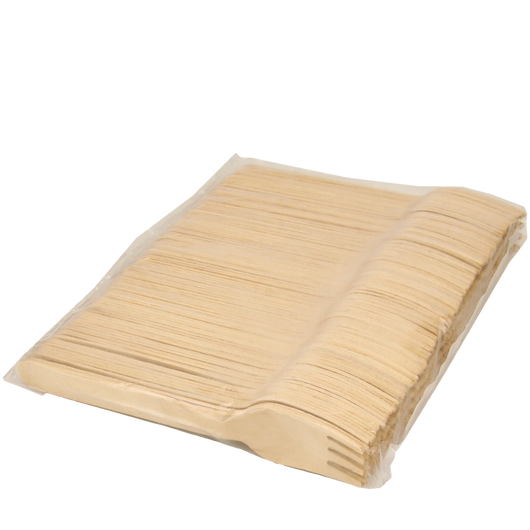 Вилка деревянная 16,5см 100шт, изображение 3