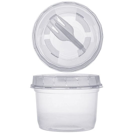 Стаканы десертные с крышкой и вилкой 250мл 50шт, изображение 2