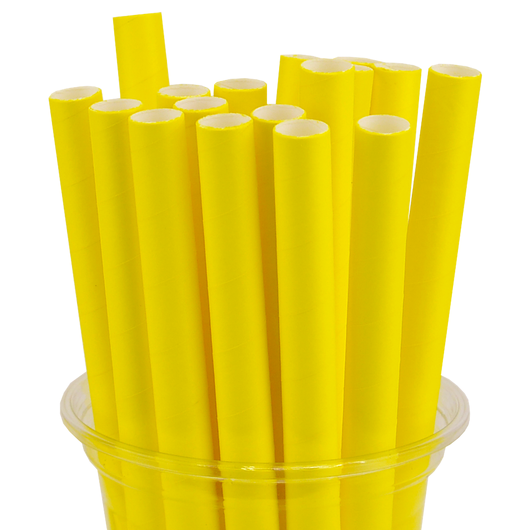 Паперова трубочка для коктейлів BUBBLE TEA Жовта 200х11мм 100шт, изображение 2