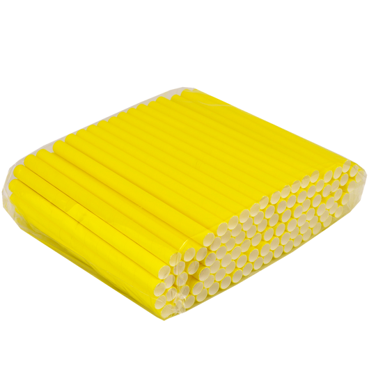 Паперова трубочка для коктейлів BUBBLE TEA Жовта 200х11мм 100шт, изображение 3