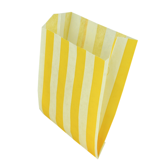 Паперовий пакет жиростійкий Жовті смужки 160х120х50 мм (5512)