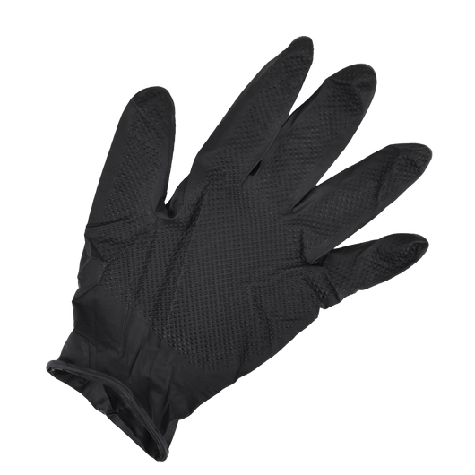 Перчатки нитриловые текстурированные (особо прочные) SЕF черные L 100шт, изображение 4