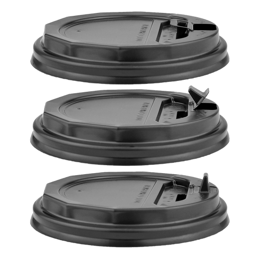 Крышка с замком для бумажных стаканов R-90 черная 50шт, изображение 4