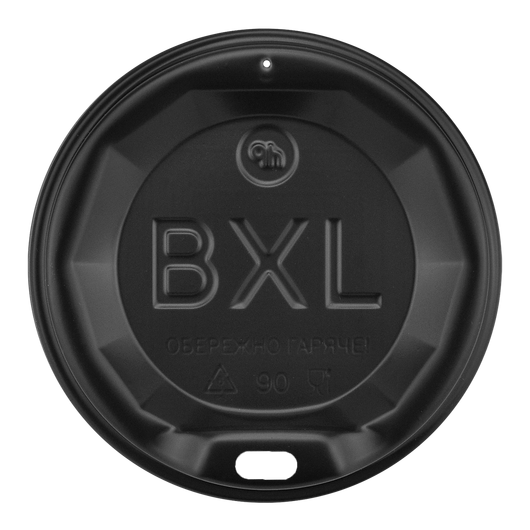 Крышка в инд. упаковке для бумажных стаканов BXL-90 черная 50шт, Материал: Пластик, Диаметр крышки, мм: 90, Цвет крышки: Черный, Инд. упаковка: Есть, изображение 2