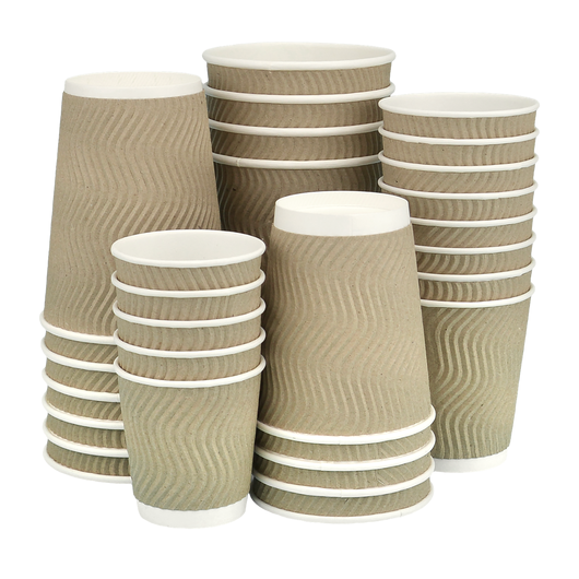 Стакан бумажный 110мл гофрированный бурый 20шт, изображение 2
