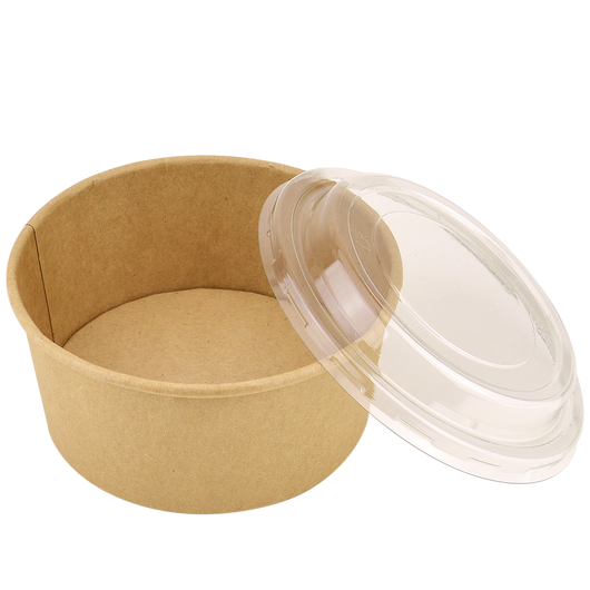 Салатница крафт 750 мл с крышкой РЕТ Ø 145 мм, изображение 2