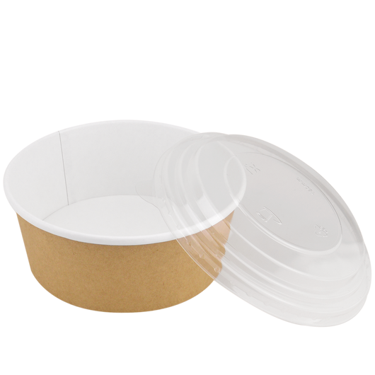 ​Салатниця крафт/біла 750 мл з кришкою РЕТ Ø 150 мм, изображение 2