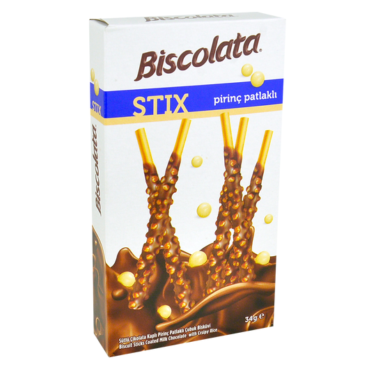 Соломка «Biscolata Stix Milky» в молочному шоколаді з рисовими кульками 34г 1уп/12шт