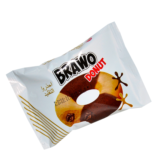 Кекс Brawo Donut мармуровий з какао начинкою 50г (уп/24шт)
