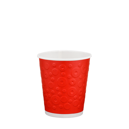 Стакан паперовий 180мл двошаровий DONUTS червоний 30шт, Розмір стакана: 180, Колір стакана: Червоний, Матеріал: Картон