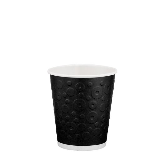 Стакан паперовий 180мл двошаровий DONUTS чорний 30шт, Розмір стакана: 180, Колір стакана: Чорний, Матеріал: Картон