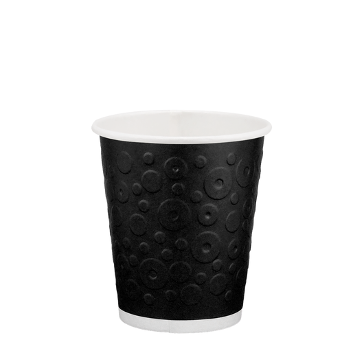 Стакан паперовий 250мл Євро двошаровий DONUTS чорний 30шт, Розмір стакана: 250 Євро, Колір стакана: Чорний, Матеріал: Картон