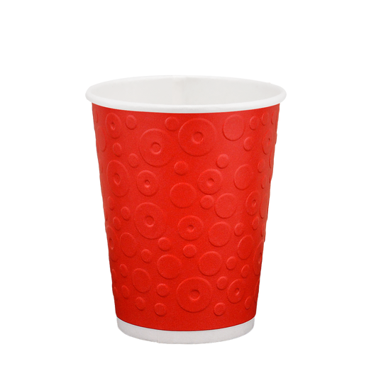 Стакан паперовий 400мл двошаровий DONUTS червоний 30шт, Розмір стакана: 400, Колір стакана: Червоний, Матеріал: Картон