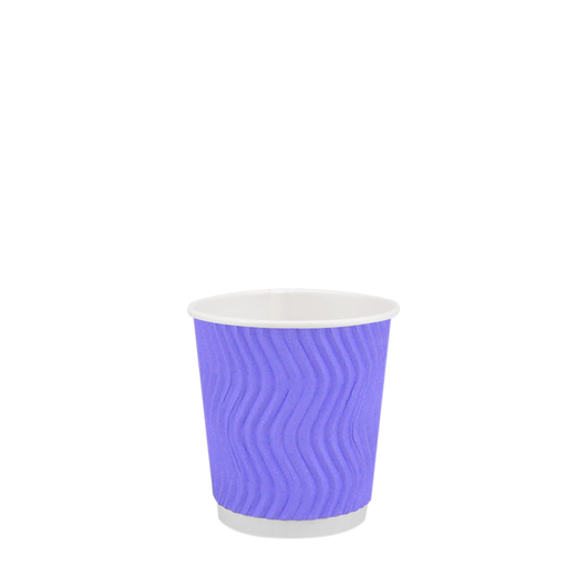 Стакан бумажный 110мл гофрированный светло-фиолетовый 30шт, Размер стакана: 110, Цвет стакана: Фиолетовый, Материал: Картон