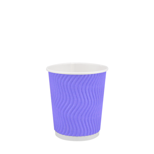 Стакан бумажный 180мл гофрированный светло-фиолетовый 30шт, Размер стакана: 180, Цвет стакана: Фиолетовый, Материал: Картон