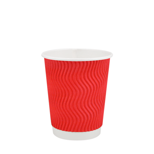 Стакан бумажный 250мл гофрированный красный 20шт, Размер стакана: 250, Цвет стакана: Красный
