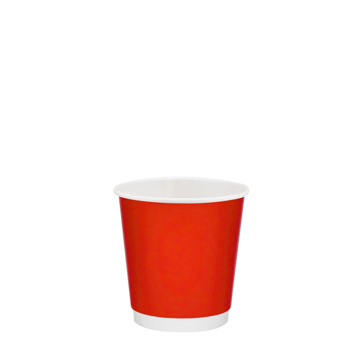 Стакан бумажный 110мл двухслойный Soft Touch красный 30шт, Размер стакана: 110, Цвет стакана: Красный
