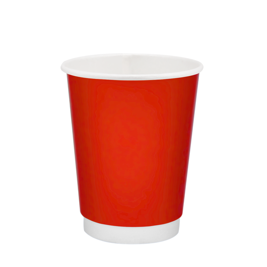 Стакан бумажный 400мл двухслойный Soft Touch красный 25шт, Размер стакана: 400, Цвет стакана: Красный