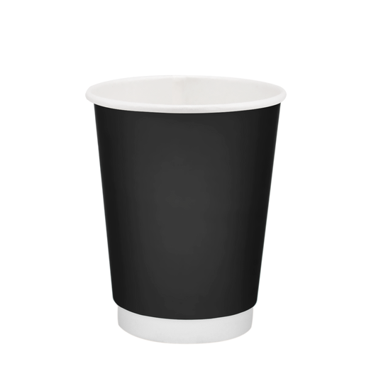 Стакан бумажный 400мл двухслойный Soft Touch черный 25шт, Размер стакана: 400, Цвет стакана: Черный