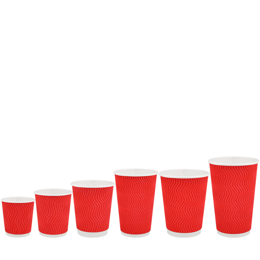Стакан бумажный 180мл гофрированный красный 30шт, изображение 3