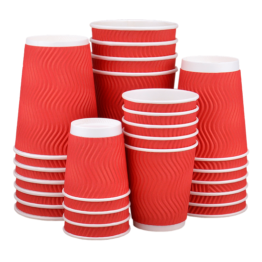 Стакан паперовий 175мл гофрований червоний 20шт, изображение 2