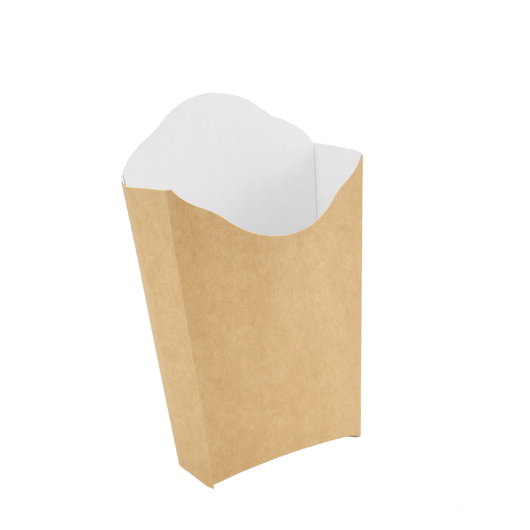 Упаковка для картоплі фрі крафт-білий 150х85х35мм 50шт