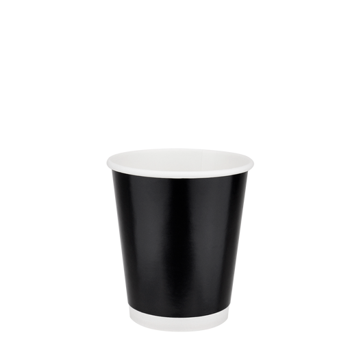 Стакан бумажный 180мл двухслойный глянцевый черный 50шт, Размер стакана: 180, Цвет стакана: Черный, Материал: Картон