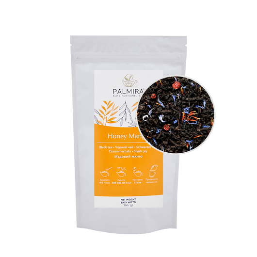 Чай черный Медовый с манго PALMIRA 100г, изображение 2