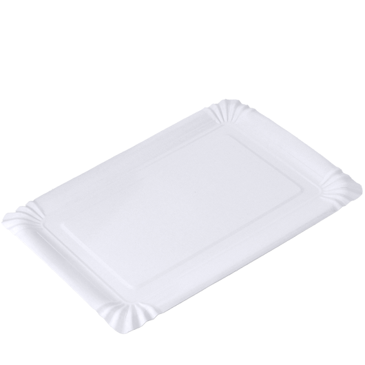 Тарелка картон ХТ 15х22 см белая