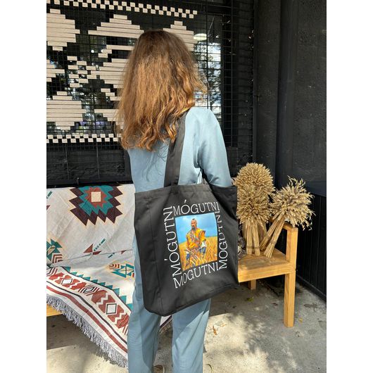 Экосумка Сумские поля черная саржа с бортиками, изображение 3