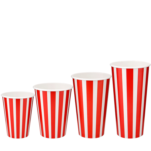 Стакан бумажный 500мл для холодных напитков White Red 50шт, Размер стакана: 500, Цвет стакана: С рисунком, Материал: Картон, изображение 3