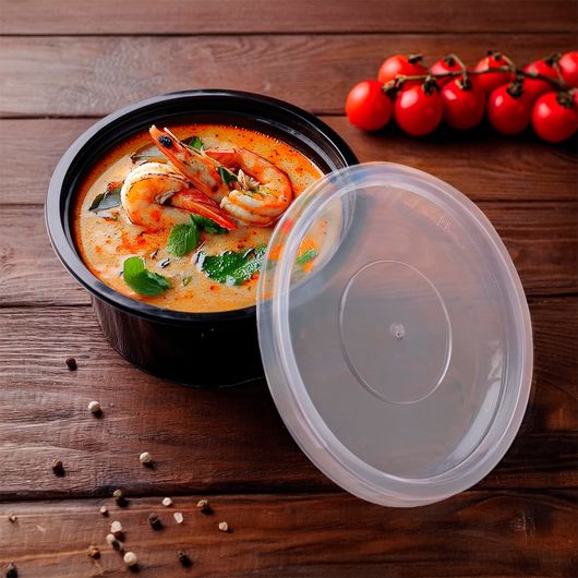 Супник ребристий чорний D-115мм 350мл 50шт, изображение 3