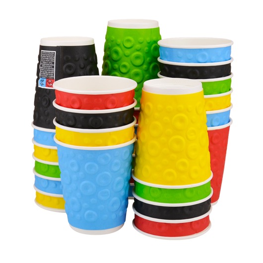 Стакан паперовий 250мл євро двошаровий DUNKIN MIX 30шт, Розмір стакана: 250 Євро, Колір стакана: Мікс, Матеріал: Картон, изображение 2