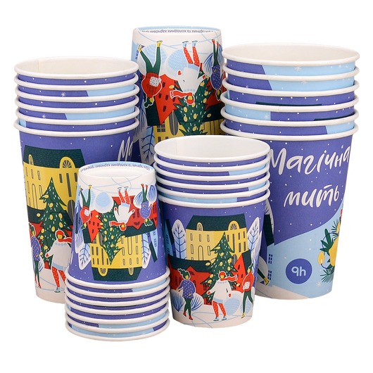 Стакан паперовий 400мл одношаровий Магічна мить 50шт, Розмір стакана: 400, Колір стакана: З зображенням, изображение 2