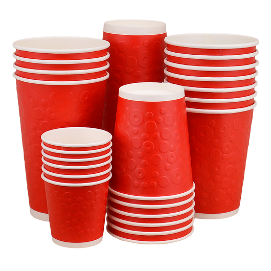 Стакан паперовий 110мл двошаровий DONUTS червоний 30шт, изображение 2