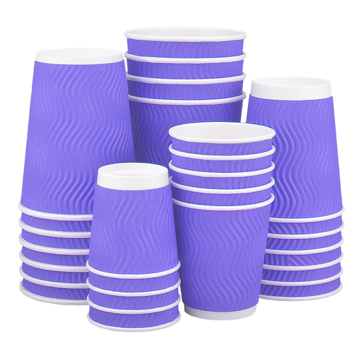 Стакан паперовий 500мл гофрований світло-фіолетовий 20шт, Розмір стакана: 500, Колір стакана: Фіолетовий, Матеріал: Картон, изображение 2