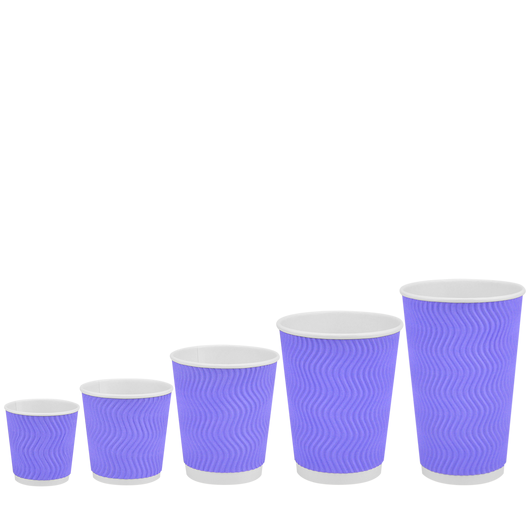 Стакан паперовий 500мл гофрований світло-фіолетовий 20шт, Розмір стакана: 500, Колір стакана: Фіолетовий, Матеріал: Картон, изображение 3