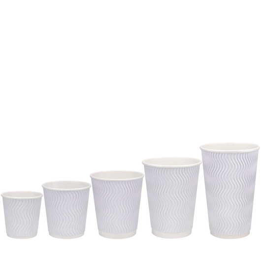 Стакан паперовий 180мл гофрований білий 30шт, Розмір стакана: 180, Колір стакана: Білий, Матеріал: Картон, изображение 3
