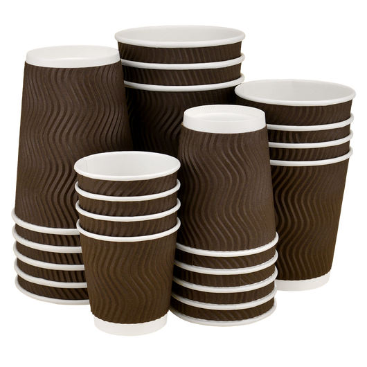 Стакан бумажный 500мл гофрированный коричневый 20шт, изображение 2