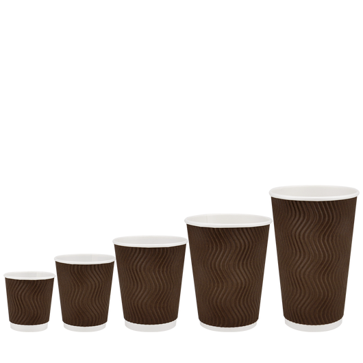 Стакан бумажный 110мл гофрированный коричневый 30шт, изображение 3